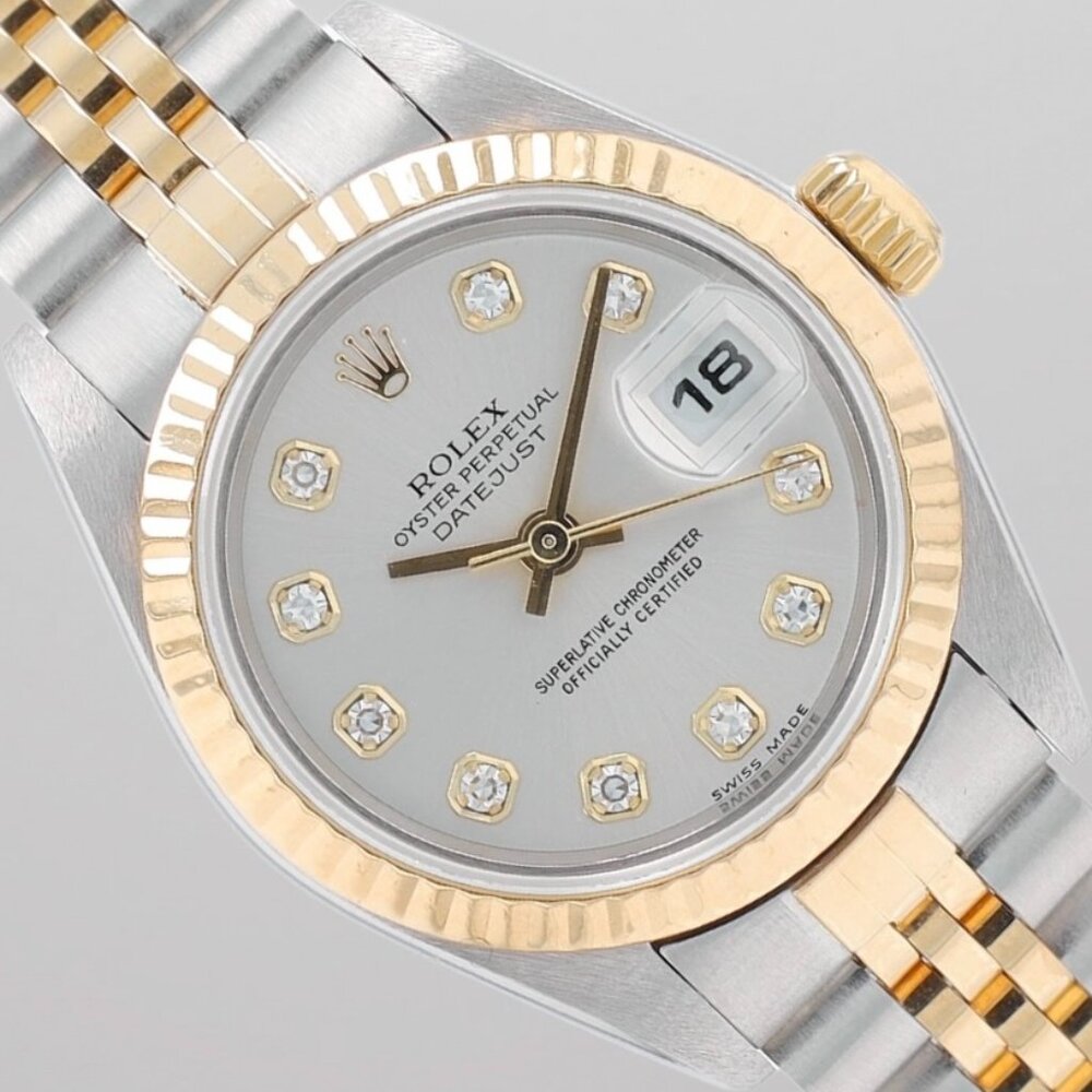 Rolex Ladies Datejust 26mm Two Tone Silver Diamond NS Dial Fluted Jubilee 79173